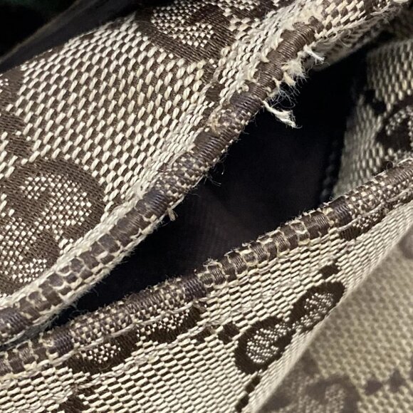 Auth GUCCI GG Pattern, Shelly (Web) 189751 Beige Dark Brown Multi Jacquard - - Picture 7 of 14